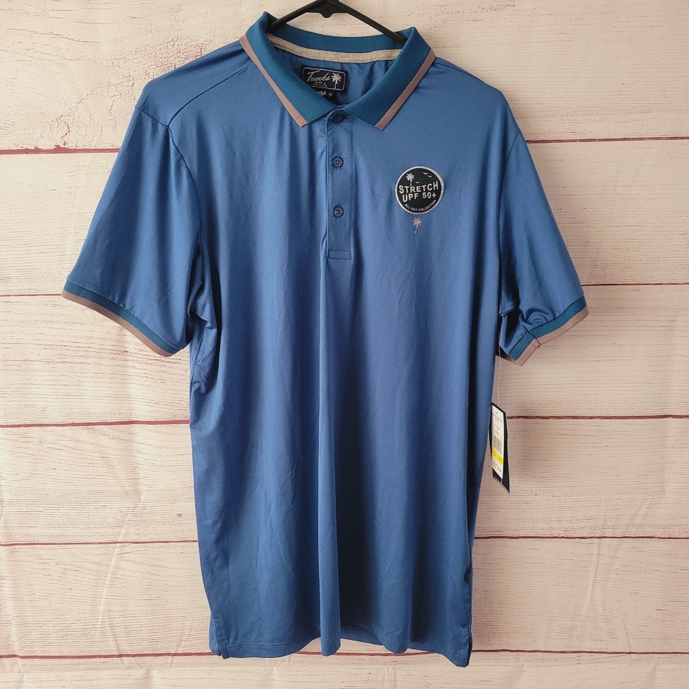 Men's Trunks Surf & Swim Everyday Golf Blue Polo Stretch UPF 50+ Size M
